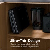 Lifestyle image showing ultra thin design Lifestyle image showing ultra thin design