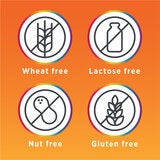 Wheat Free, Lactose Free, Nut Free, Gluten Free