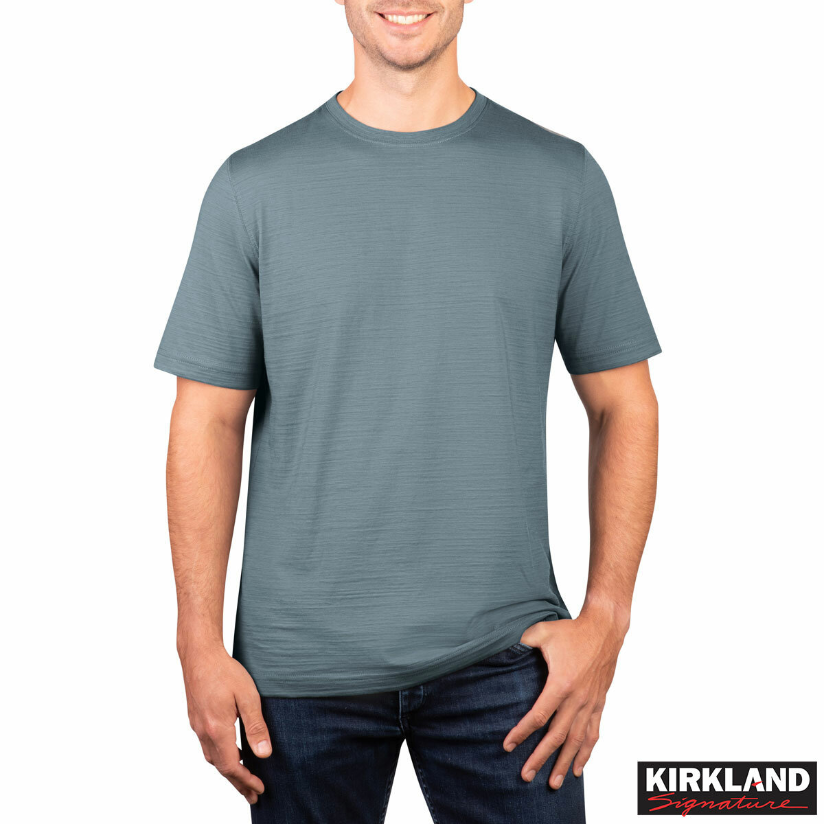 Kirkland Signature Men's Pima Cotton Slub Tee in Grey