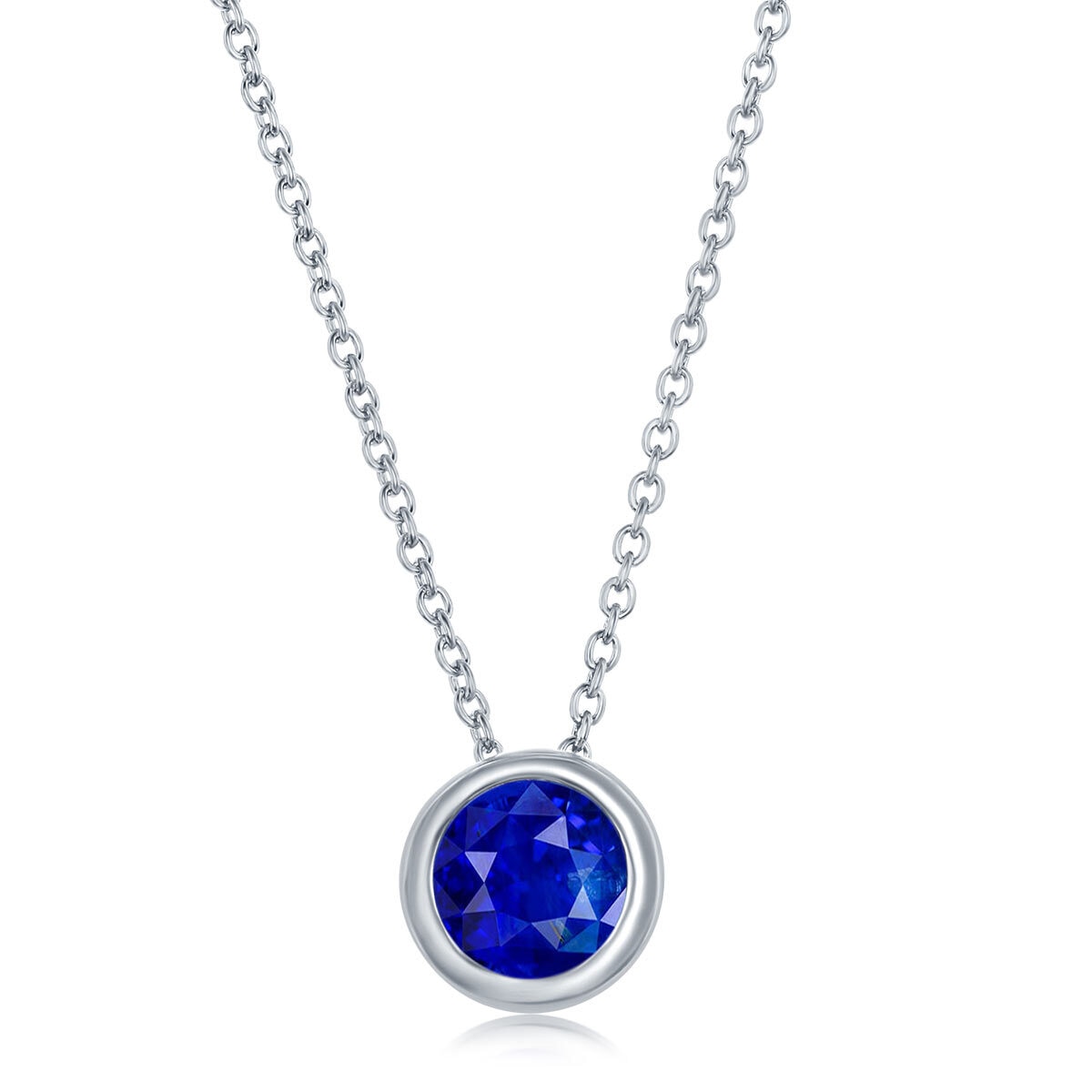 Sapphire Birthstone Pendant, 14ct White Gold