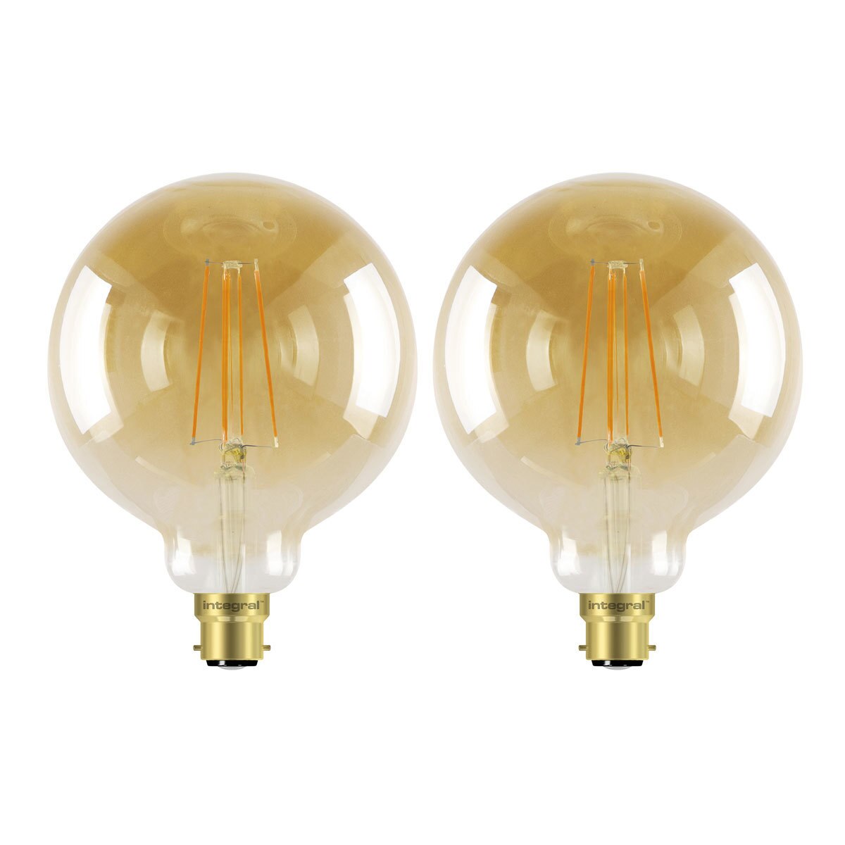 Integral LED G125 Vintage Sunset Globe 5W Dimmable Bulb 2 Pack