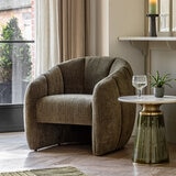 Gallery Atella Moss Green Boucle Tub Chair Costco UK