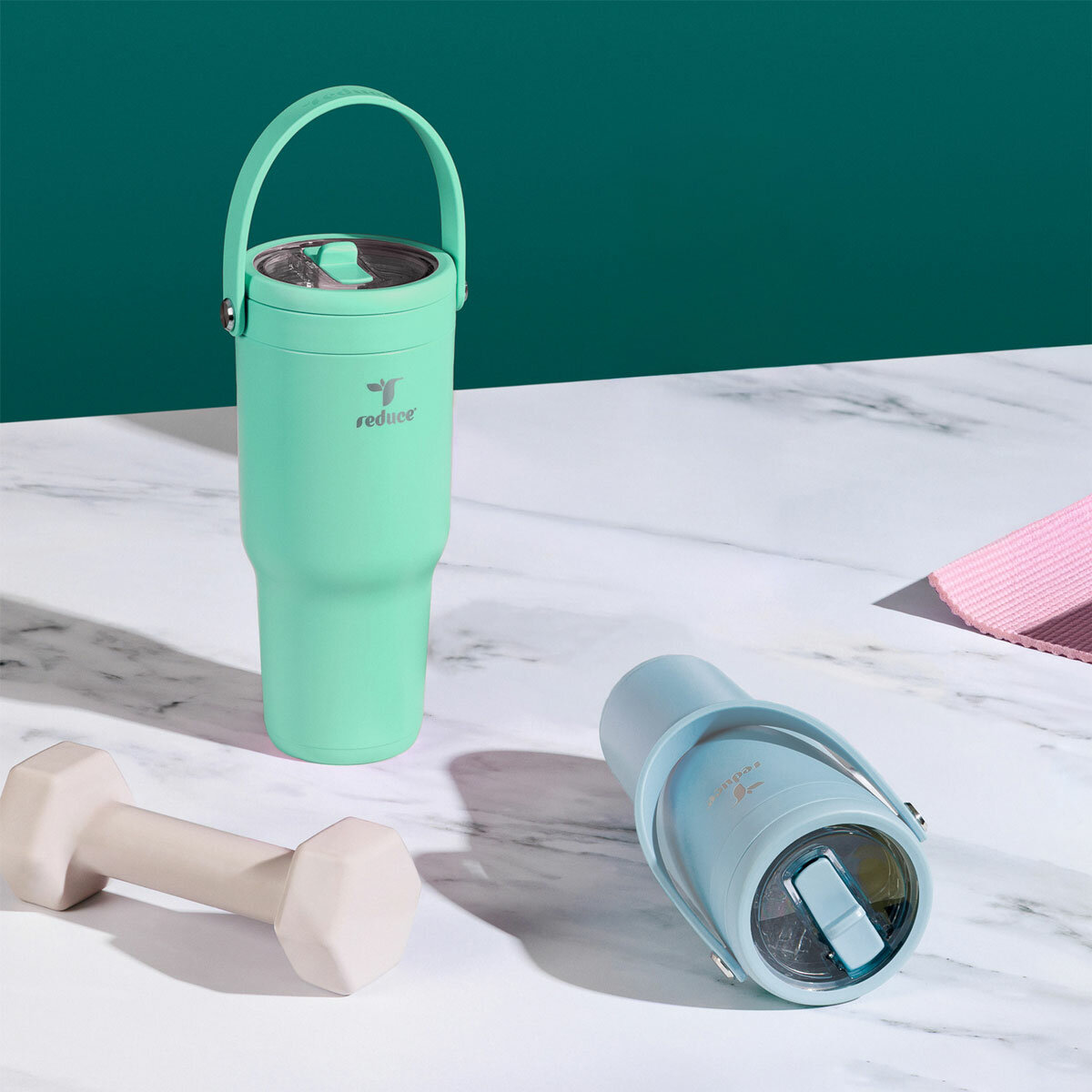 Base Brands Chiller Go Insulated Mug 940ml, 2 Pack in Blue & Green Base Brands Chiller Go Insulated Mug 940ml, 2 Pack in Blue & Green