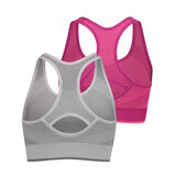 Puma Women's Performance Seamless Sports Bra, 2 Pack in Pink/Grey, Small