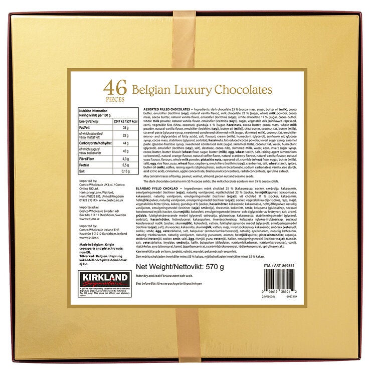 Kirkland Signature Luxury Belgian Chocolates in Red Gift Box, 570g Kirkland Signature Luxury Belgian Chocolates in Red Gift Box, 570g