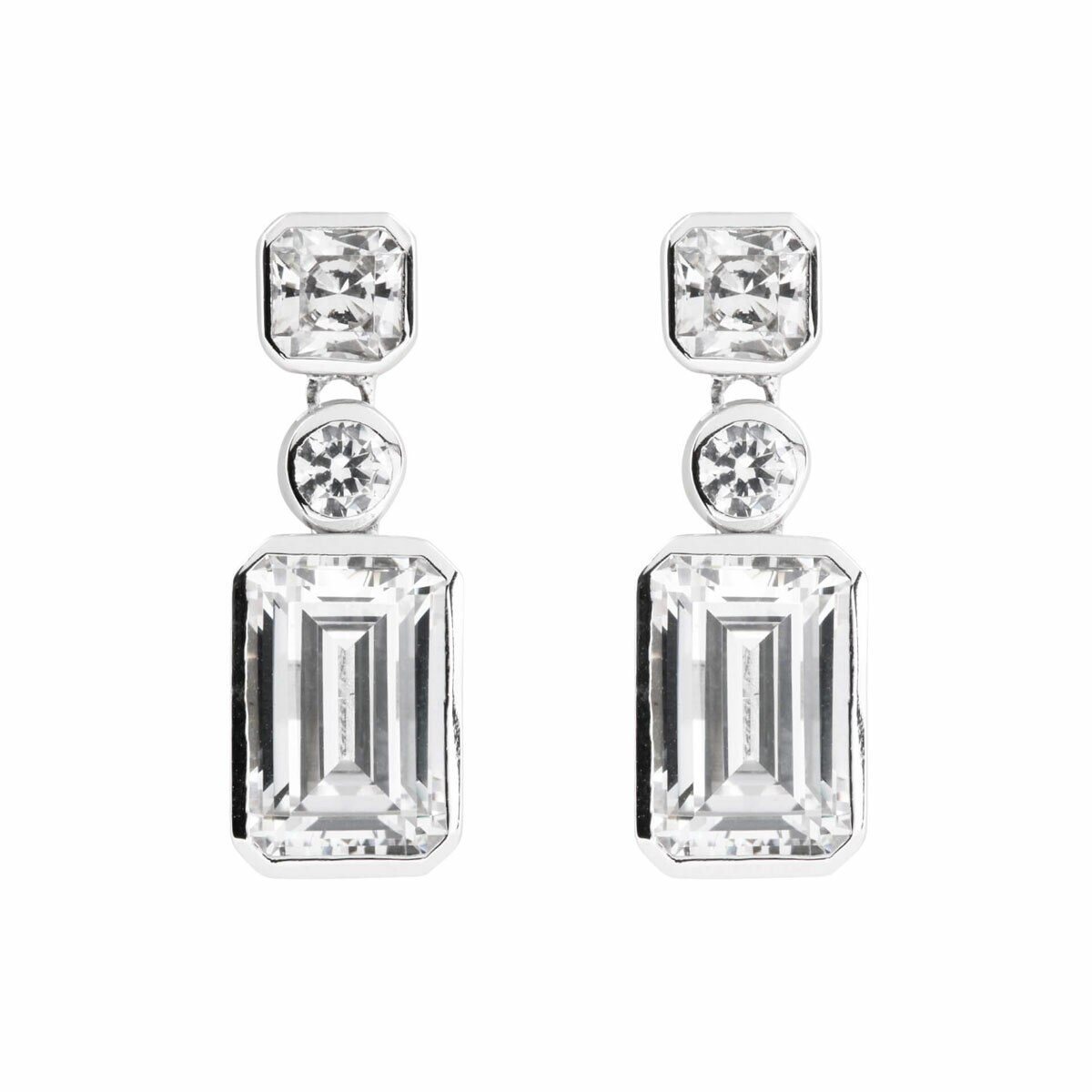 Diamonfire Sterling Silver Cubic Zirconia Earrings