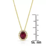 Rhodolite Garnet and Diamond Pendant, 14k Yellow Gold