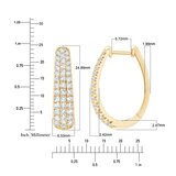 1.75ctw Diamond Hoop Earrings, 14K Yellow Gold