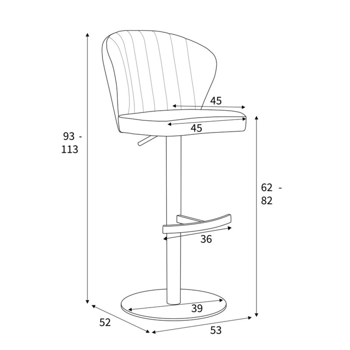 Sigma Grey Brushed Velvet Bar Stool