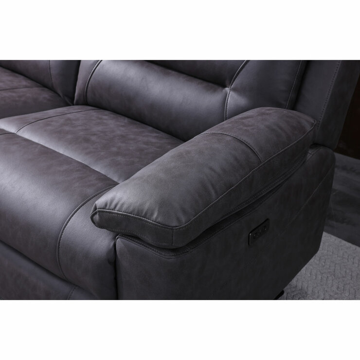 Lucca Grey Fabric Power Reclining Corner Sofa