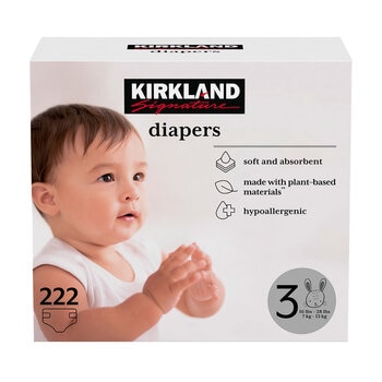 Kirkland Signature Diapers, Size 3, 222 Pack
