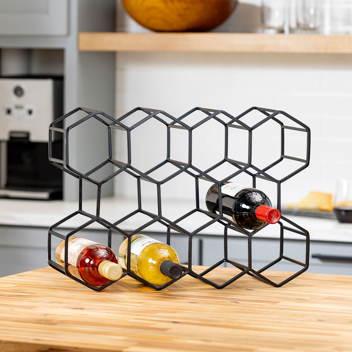 Evergreen 11 Bottle Wine Rack in Black