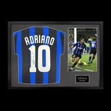Adriano Signed Framed Inter Milan Football Shirt including 1 Photo in 2 Options: White or Black