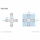 Kettler Lomond 4 Piece Wicker Dining Set Kettler Lomond 4 Piece Wicker Dining Set