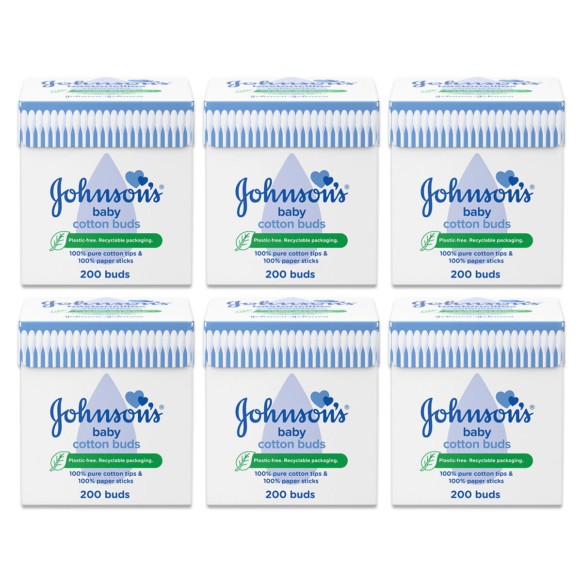 Johnson's Cotton Buds, 6 x 200 Pack