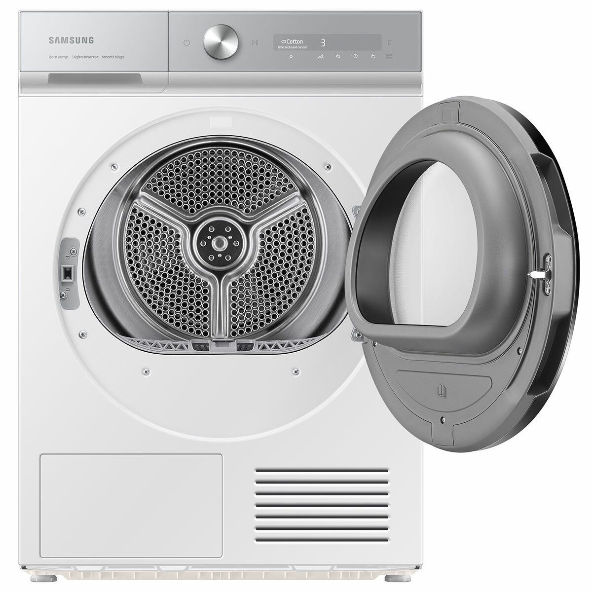 Samsung Series 8 DV90BB9445GHS1, 9kg Smart Heat Pump Tumble Dryer, A+++ Rated in White
