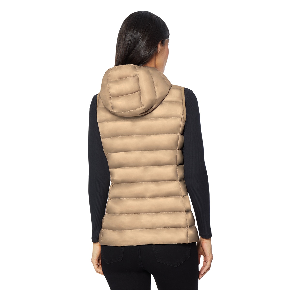 32 Degrees Women's Packable Vest with Detachable Hood in Goat, Extra