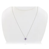 Amethyst Birthstone Pendant, 14ct White Gold