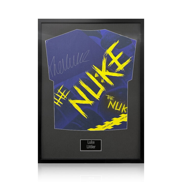 Luke Littler Signed Framed Darts Shirt in 2 Options: White or Black Mount Luke Littler Signed Framed Darts Shirt in 2 Options: White or Black Mount