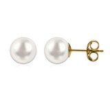 6.5-7mm Cultured Freshwater White Pearl Strand Necklace and 7-7.5mm Stud Earrings, 18ct Yellow Gold