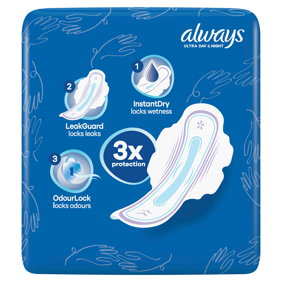 Always Ultra Day & Night Size 3 Sanitary Towels with Wing