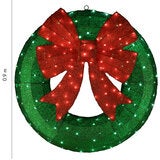 36 inch Light-Up Christmas Wreath Sculpture With Bow