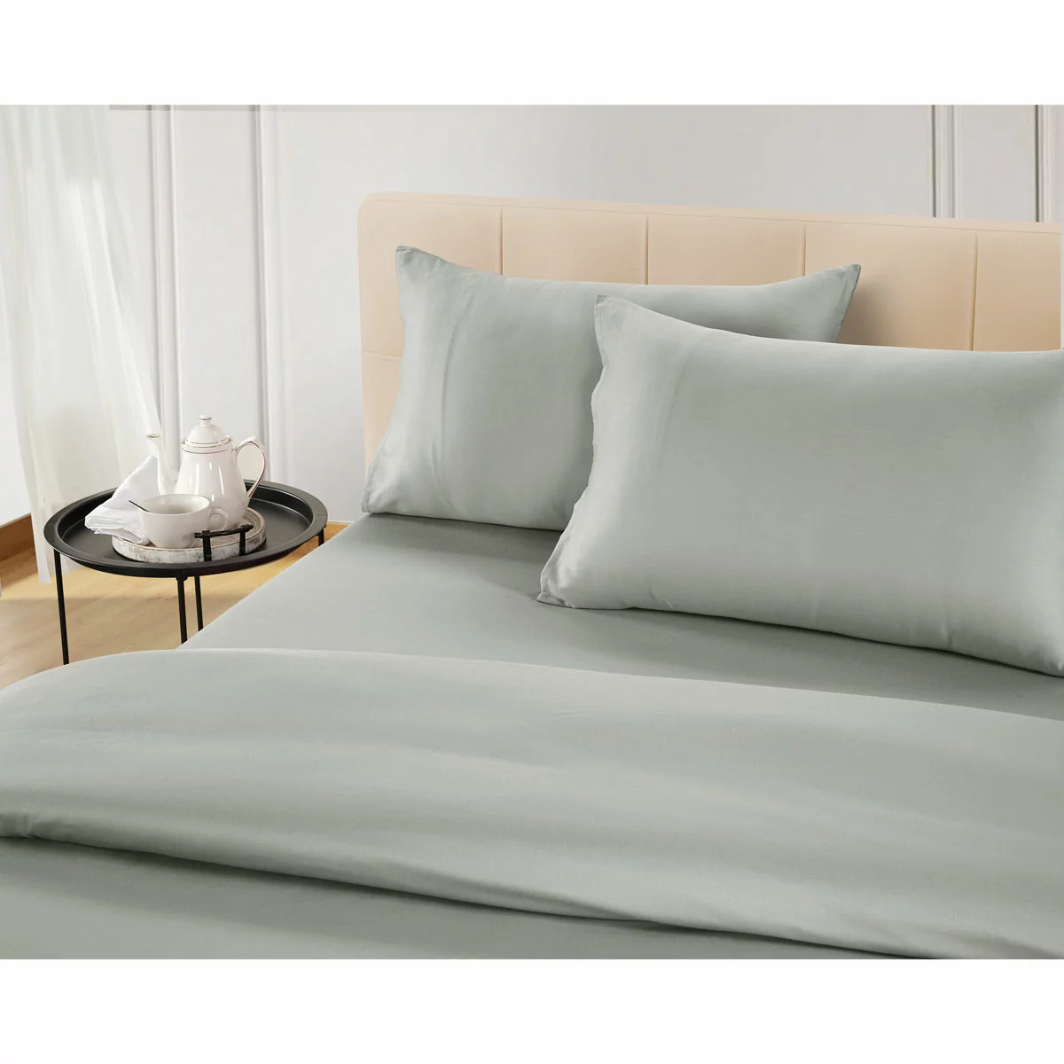 Ensemble de couette Welhome 500 fils en coton mélangé lyocell en 3 couleurs, double - Photo 12/15