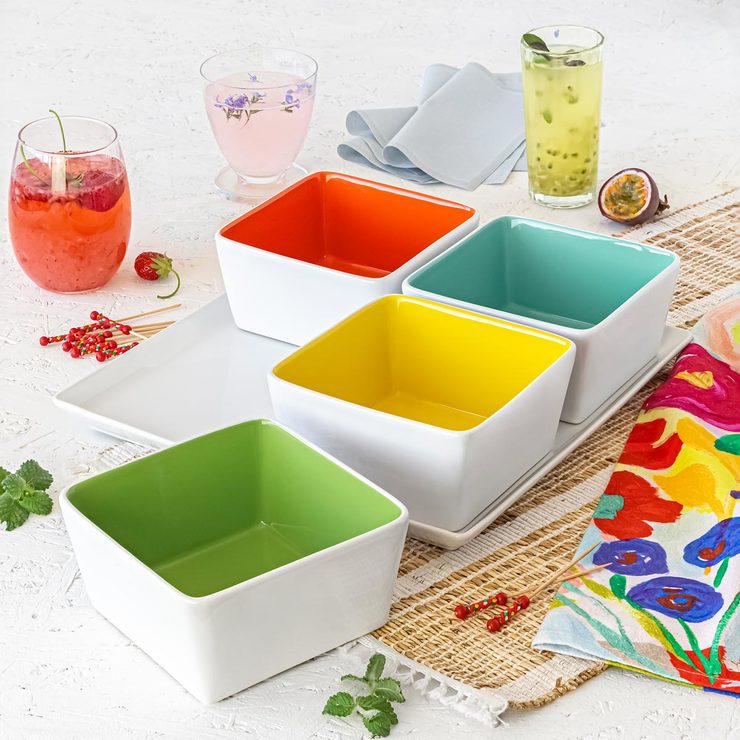 Over & Back Summertime Stoneware 5 Piece Serving Set Costco UK