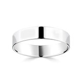 5.0mm Basic Light Court Wedding band. 18ct White Gold