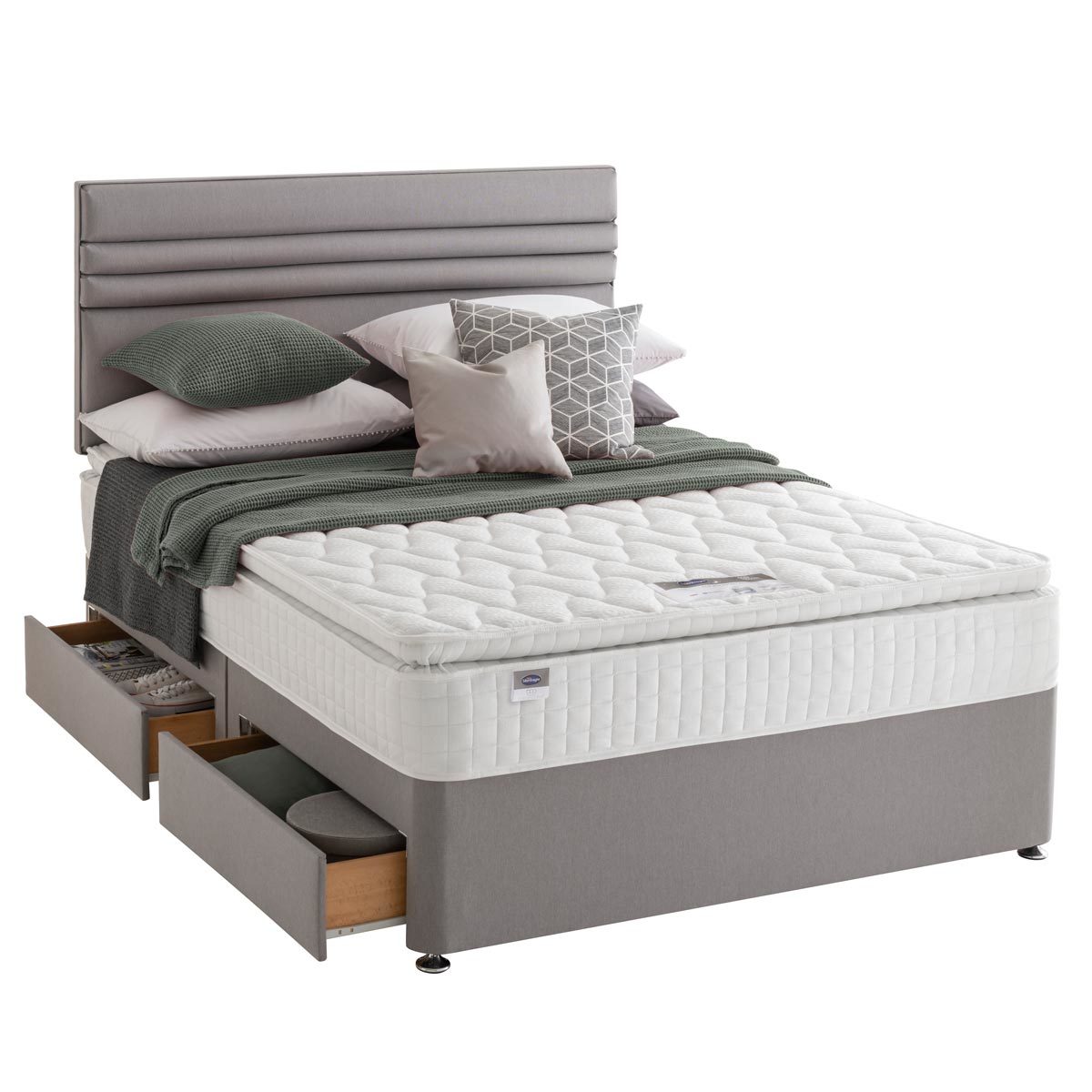 Silentnight Eco Comfort 800 Pillowtop Mattress & Slate Grey Divan