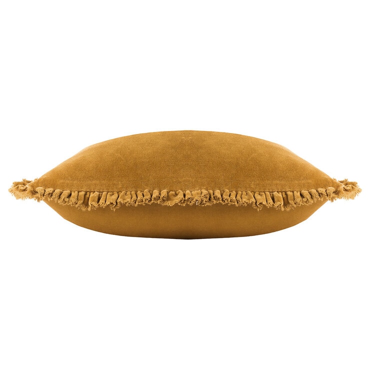 Furn Bertie Velvet Feather Fill Cushion 2 Pack in Saffron, 45 x 45 cm