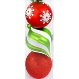 6 Inch (15cm) Shatter-Resistant Christmas Ornaments Set of 6 in Green And Red