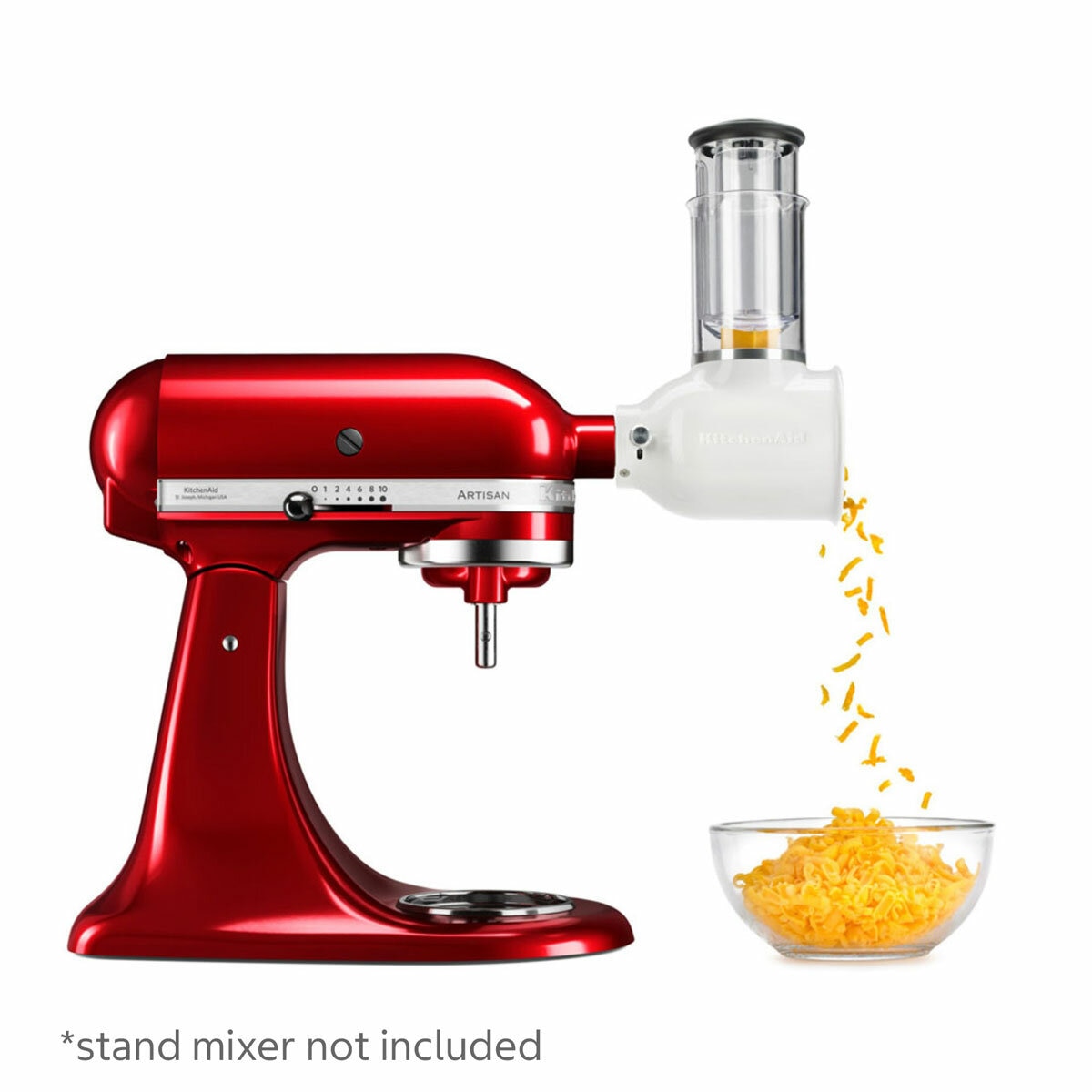 KitchenAid Fresh Prep Slicer / Shredder attached to the stand mixer