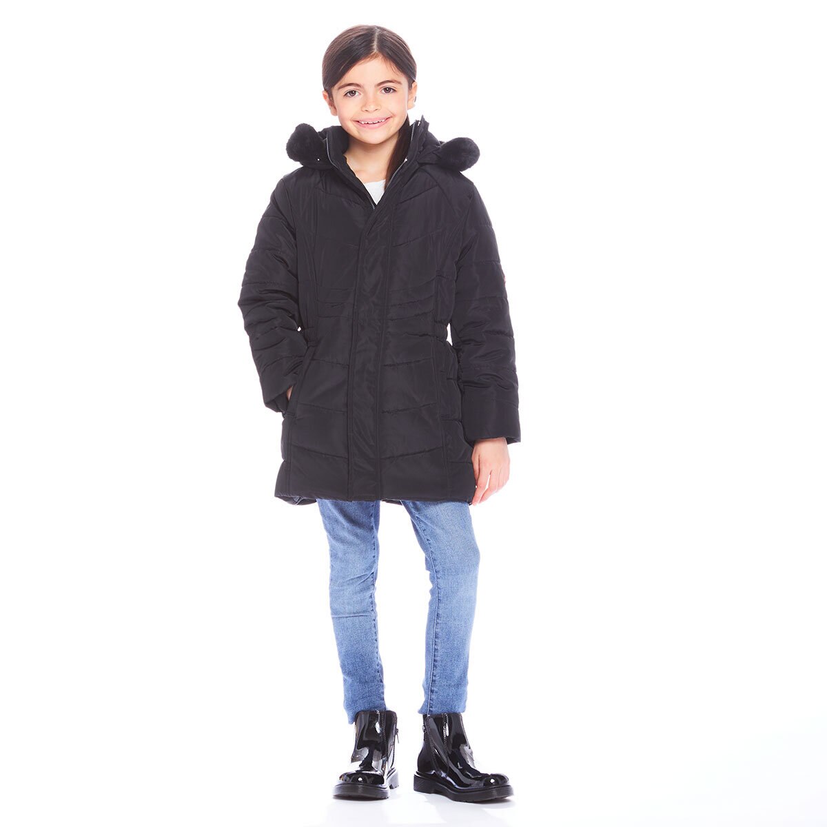 Andy & Evan Girls Parka Coat in Black | Costco UK