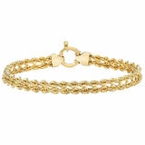 14ct Yellow Gold Double Rope Bracelet