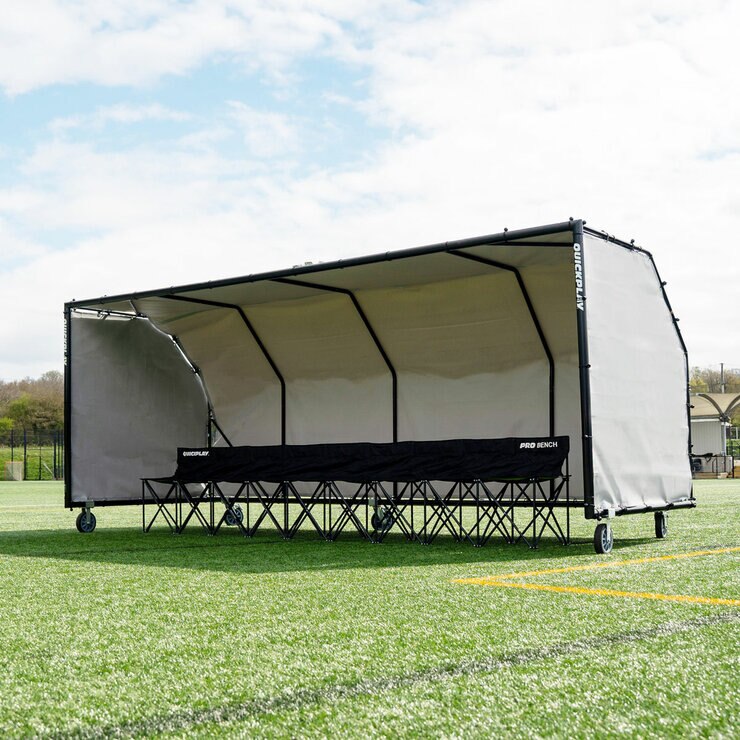 Lifestyle image of the Quickplay Pro Alu Club Shelter 16 x 6ft with chairs underneath (not included) Lifestyle image of the Quickplay Pro Alu Club Shelter 16 x 6ft with chairs underneath (not included)