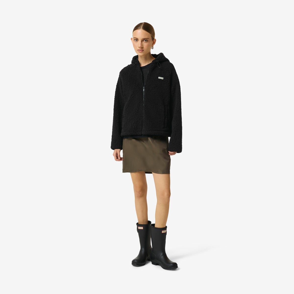 Hunter Women's Highland Hooded Fleece in Black Hunter Women's Highland Hooded Fleece in Black