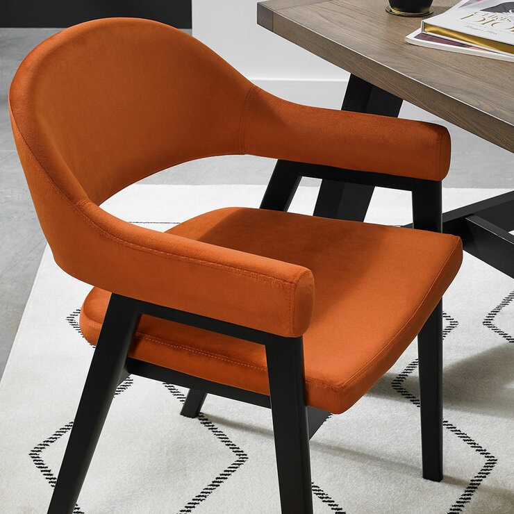 Bentley Designs Camden Peppercorn Rust Velvet Armchair, 2 Pack Bentley Designs Camden Peppercorn Rust Velvet Armchair, 2 Pack