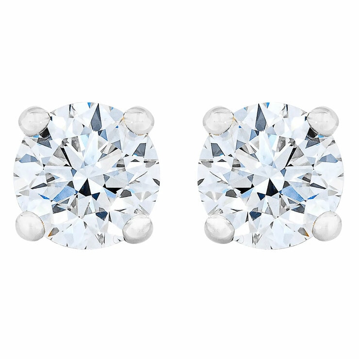 0.36ctw Round Brilliant Cut Diamond Earrings, 14ct White Gold 0.36ctw Round Brilliant Cut Diamond Earrings, 14ct White Gold