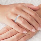 2.00ctw Round Brilliant Cut Claw Set Eternity Ring, Platinum