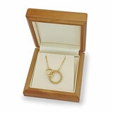 14ct Yellow Gold Textured Interlocking Hoop Necklace
