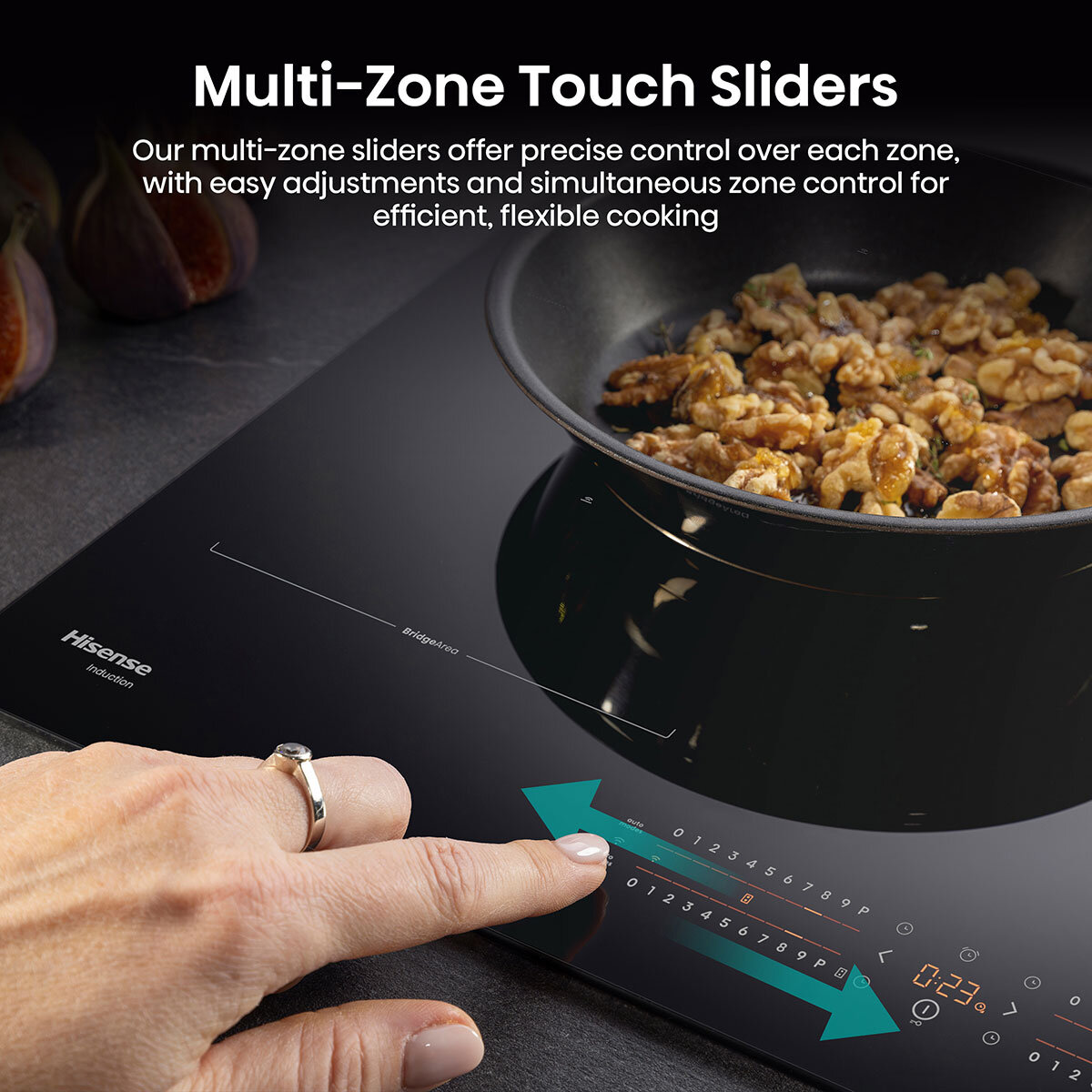 Hisense Hi6 HI8432BSCWF 80cm Induction Hob with Bridge Zone, in Black