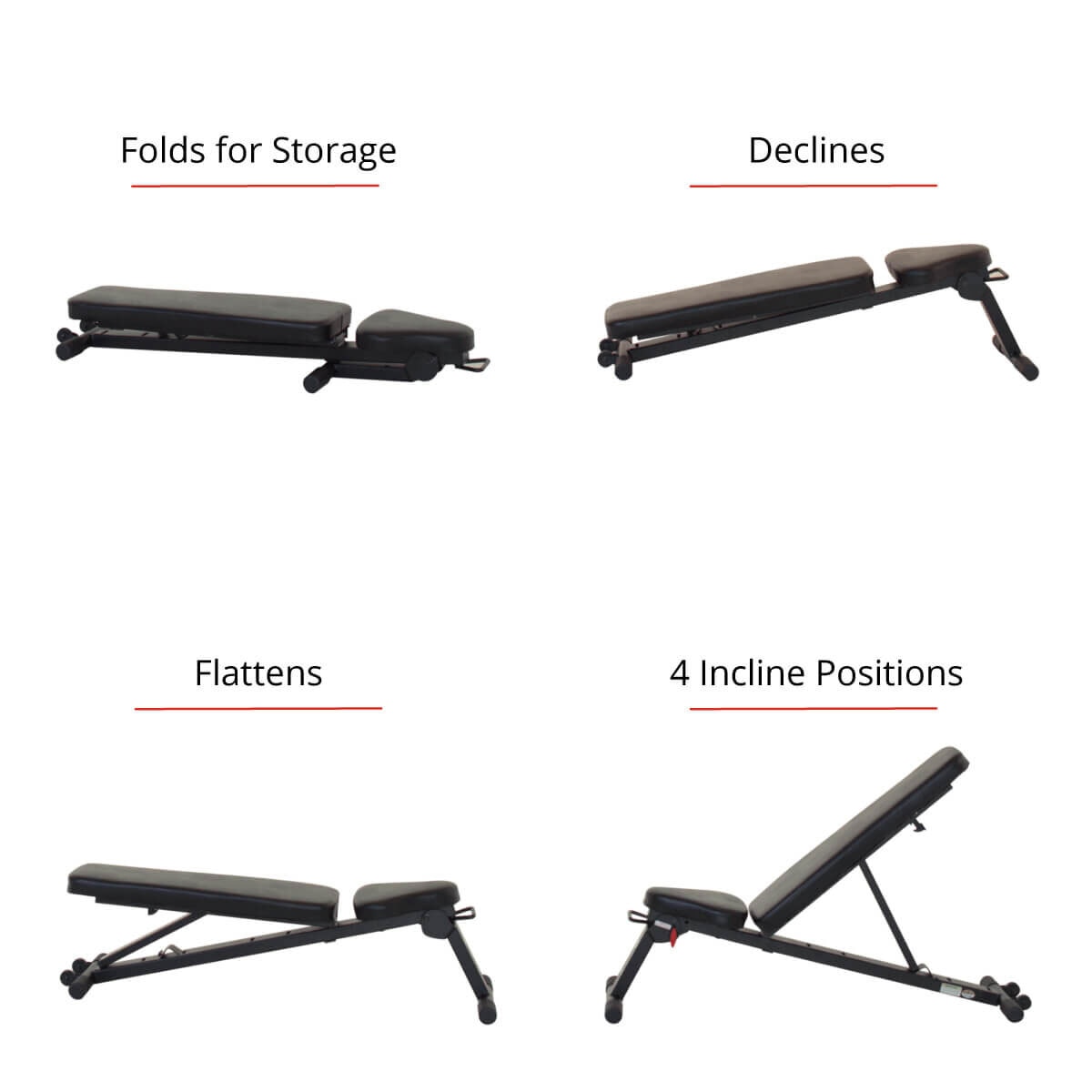 image showing different bench positions