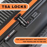 Superdry 3 Piece Hardside Luggage Set in Black/Orange