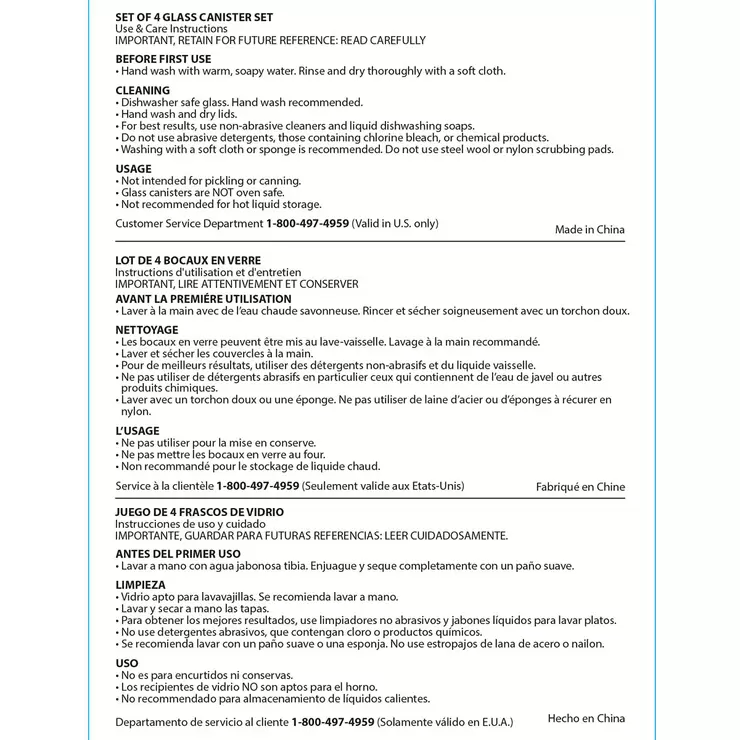 Mason Assorted Glass Jars 4 Piece Set