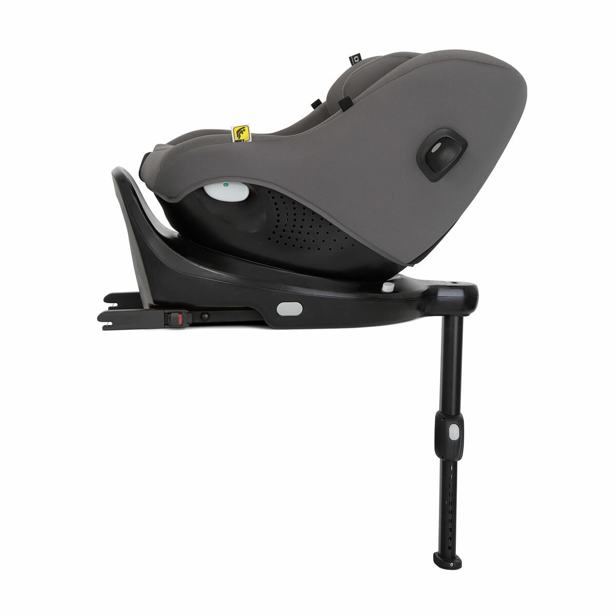 Studio image of the Joie I-Pivot Car Seat from the side, reclined