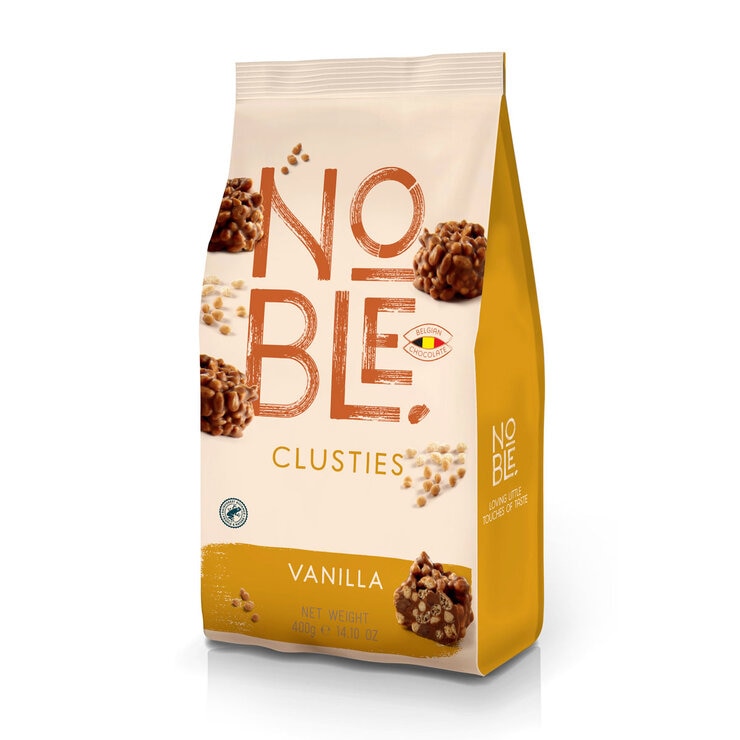 Nobel Belgian Chocolate & Vanilla Clusties, 400g Nobel Belgian Chocolate & Vanilla Clusties, 400g