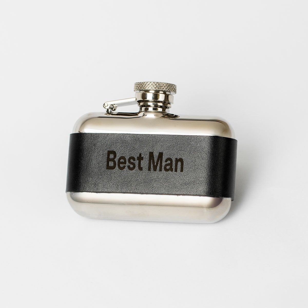 Y440 S/ST BLACK LTHR 3oz HIP FLASK