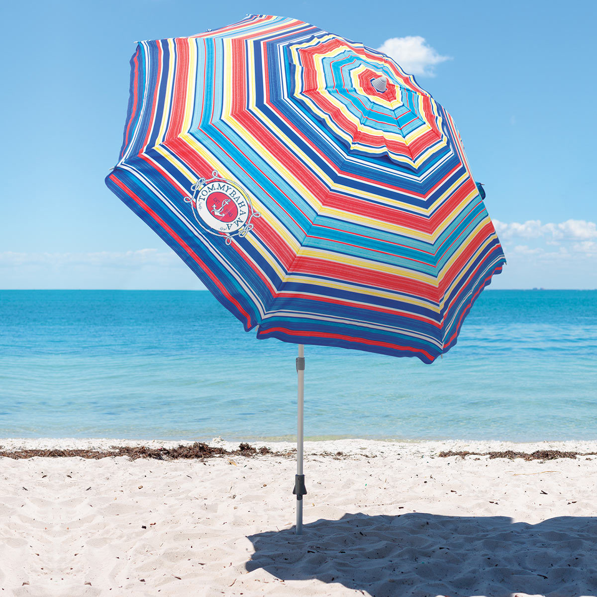 Tommy Bahama 7ft Beach Umbrella in Flip Flop Stripe