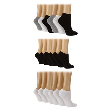 Glenmuir Women's Bamboo Cushioned Trainer Socks, 2 x 3 Pack